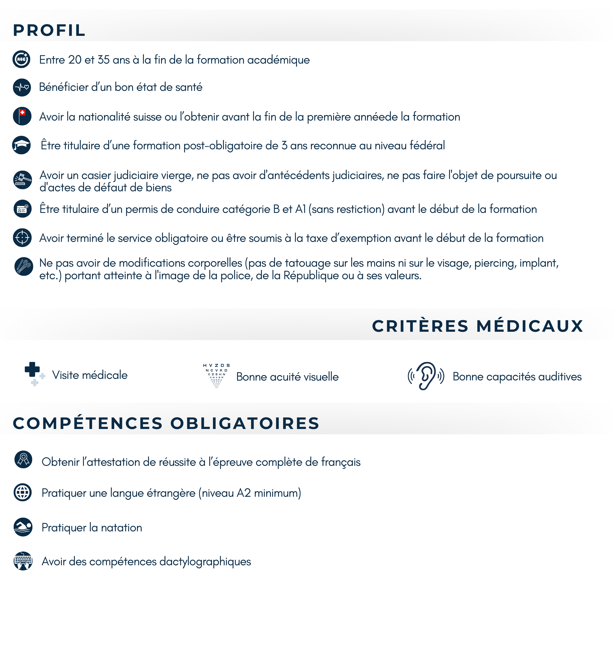 Conditions pour postuler 