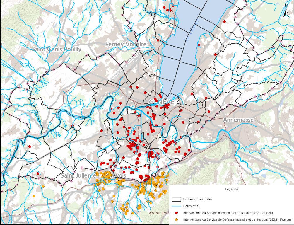 Cadastre des sinistres selon les informations transmises par le SIS et le SDIS