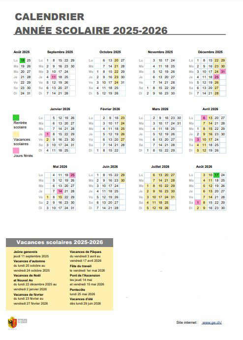 calendrier 2025-2026