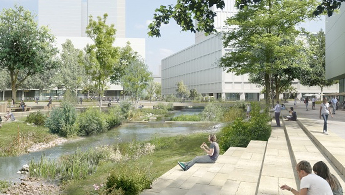 Représentation d'un futur quartier de la planification Praille Acacias Vernets
