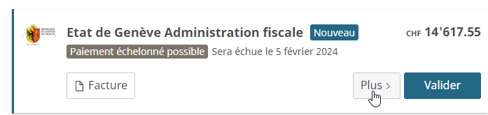 Options de paiement des acomptes avec eBill