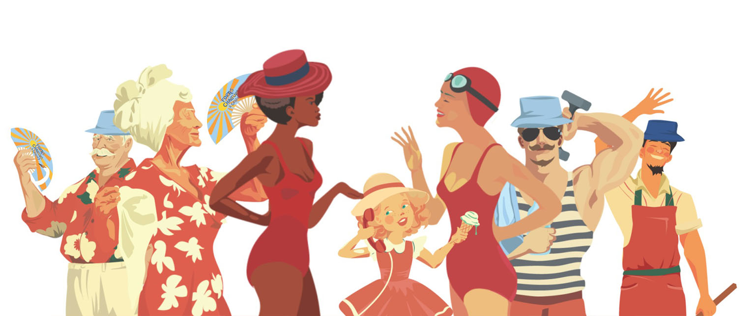 personnages campagne canicule genève 2024