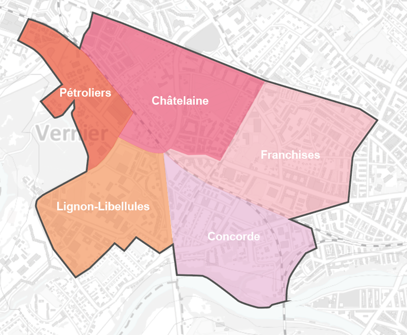 Secteurs du grand projet Chatelaine