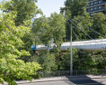 La passerelle de "La Visiteuse" à Lancy 