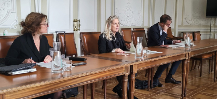 Michèle Righetti-El ZAyadi, Nathalie Fontanet et Antonio Hodgers au point presse du Conseil d'Etat du 13 novembre 2024