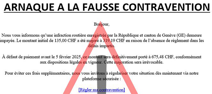 Arnaque à la fausse contravention